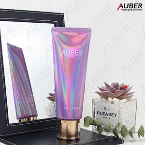 Purple holographic HGL tube with metalized screw on cap