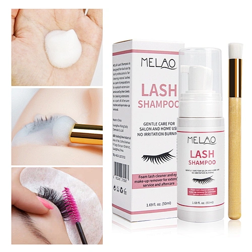 Lash growth lash shampoo private label eyelash extension tear free foam cleansing