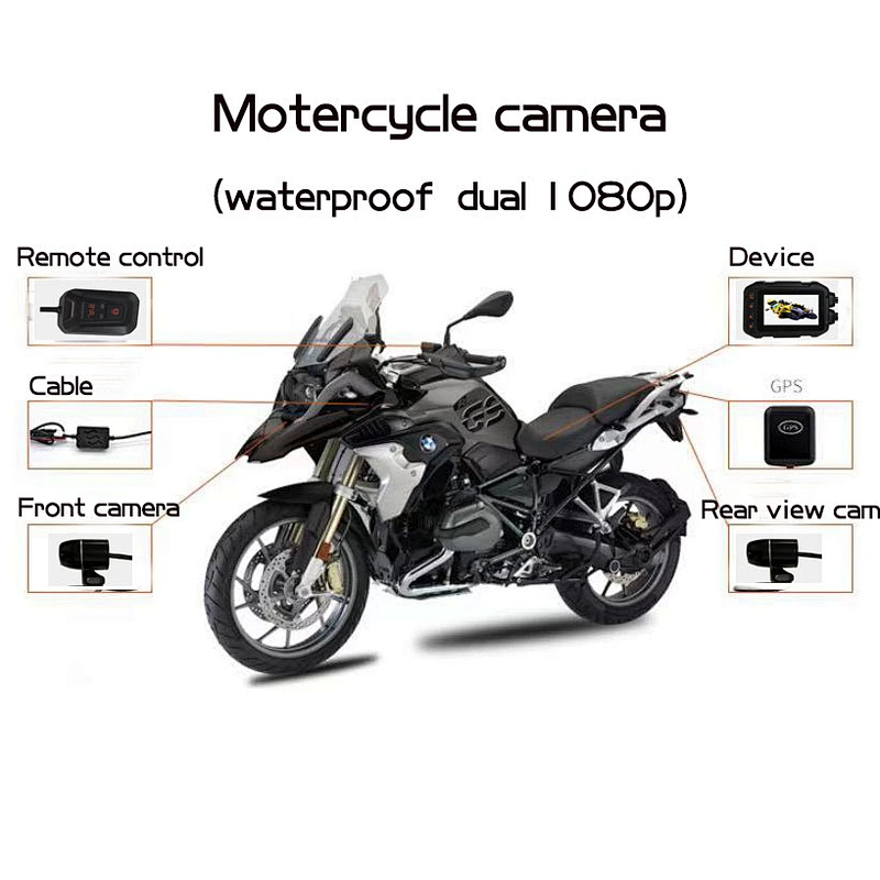 MOT-508 |  Motorcycle camera  | DUAL lens  Full HD 1080p @ 30fps | 3