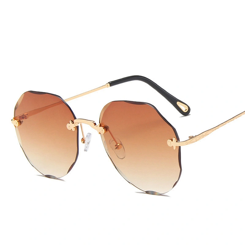 UV400 Oversized Shades Sun glasses Sunglasses Lady Female Women 2021 brand design trendy Rimless sunglasses