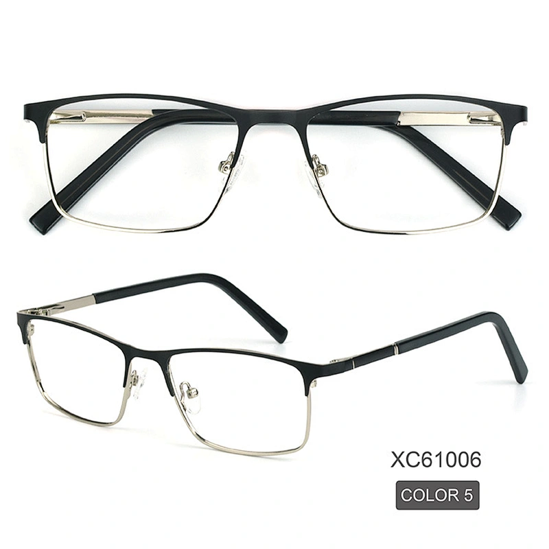Full rim square classic metal optical frames custom logo eye glasses
