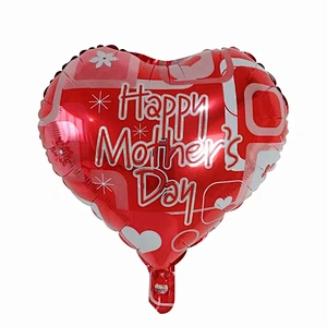 Hot Sales 18 Inch Mother's Day Foil Balloon Heart Shape Helium Balloon For Mother's Day Gifts