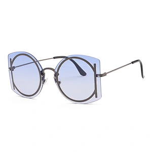 Hot unisex new brand designs sunglass fashion small square sun shades trendy rimless sunglasses women