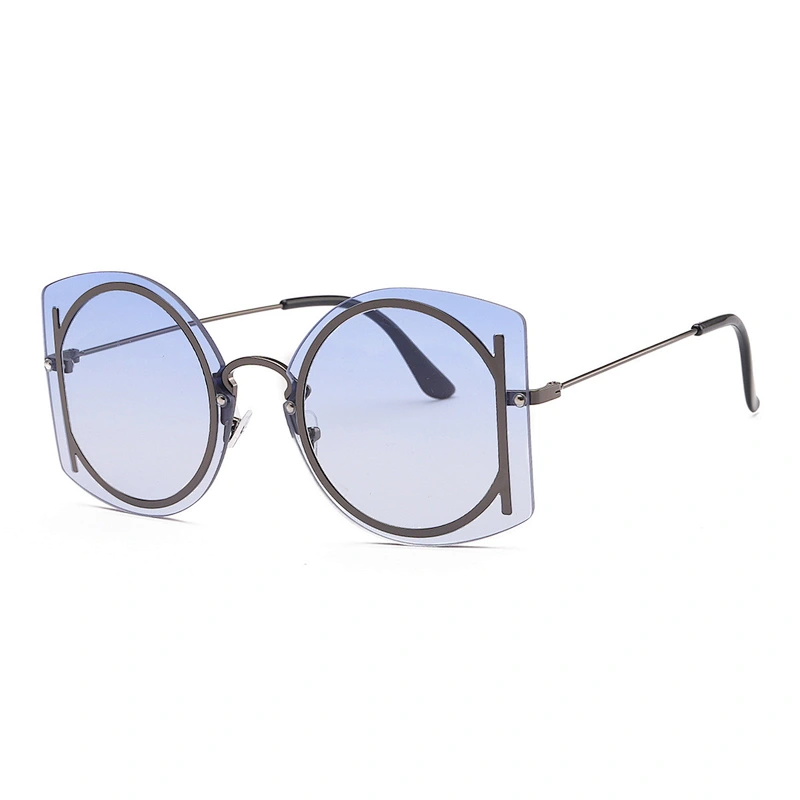 Hot unisex new brand designs sunglass fashion small square sun shades trendy rimless sunglasses women
