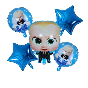 5Pcs Boss Baby Foil Balloons Set For Birthday Party Decorations Globos Kids Toys Baby Shower Balloons