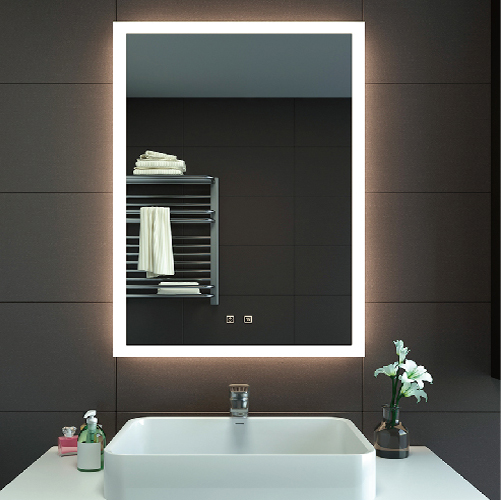 Modern Home Mirror With LED Lights Around It Horizontal And Vertical Installation HC1025