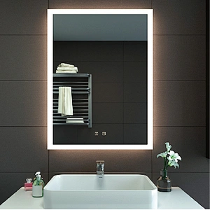 Modern Home Mirror With LED Lights Around It Horizontal And Vertical Installation HC1025