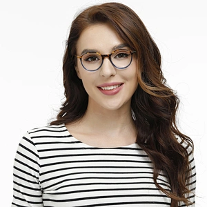Latest design retro for woman acetate optical frame round eyeglasses