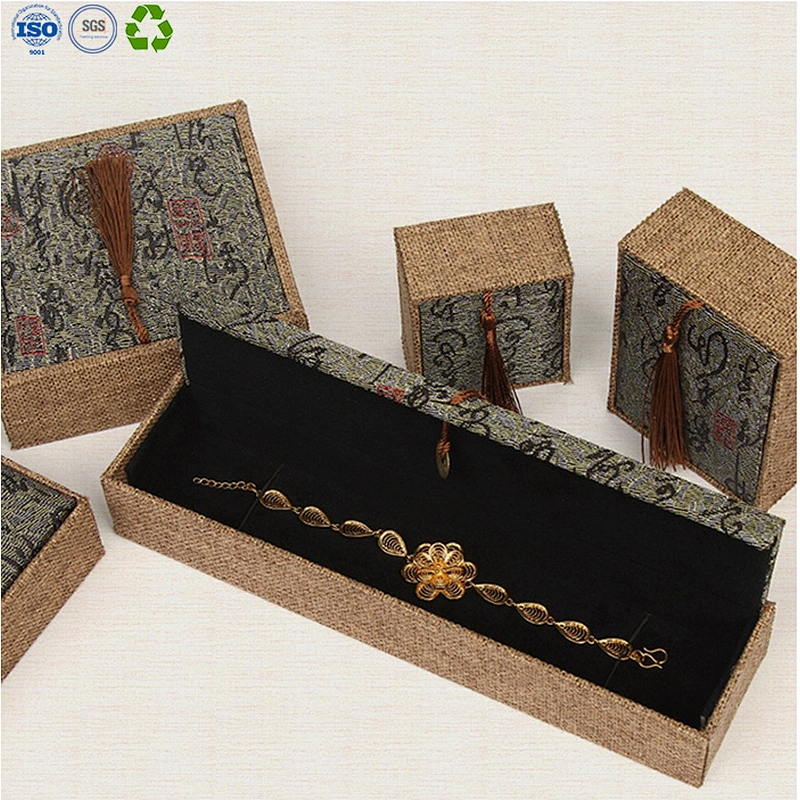 Chinese Style Vintage Linen Jewelry Box