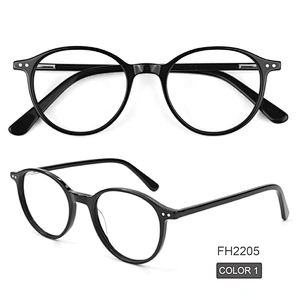 PH2205 most competitive 6 color round acetate optical frames spot goods eyeglasses