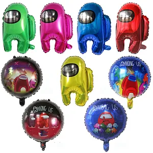 New cartoon 18-inch space among us aluminum foil balloon double printing round kids toy balloon theme party decoration