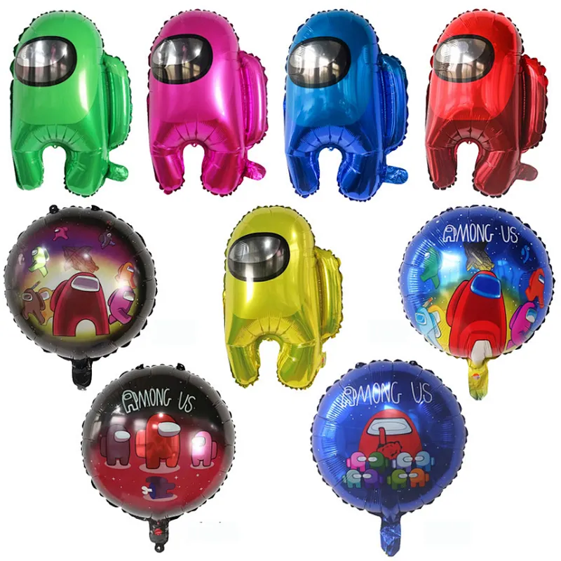 New cartoon 18-inch space among us aluminum foil balloon double printing round kids toy balloon theme party decoration