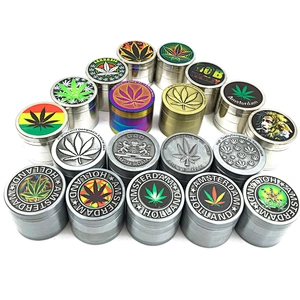 High quality weed accessories hot selling free shipping grinder Amsterdam 4 parts 40mm Zinc Alloy smoking Herb Grinder