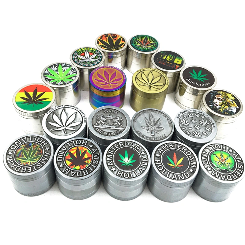 High quality weed accessories hot selling free shipping grinder Amsterdam 4 parts 40mm Zinc Alloy smoking Herb Grinder