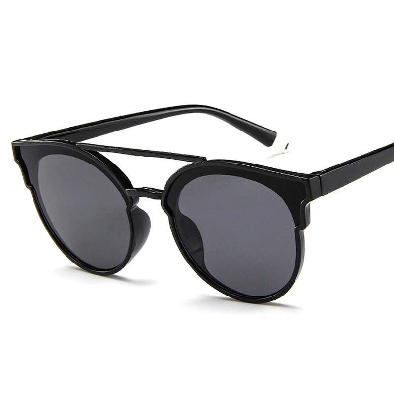 Amazon Popular Uv 400 Big Frame Double Bridges Thin Temple Womens Metal Sunglasses