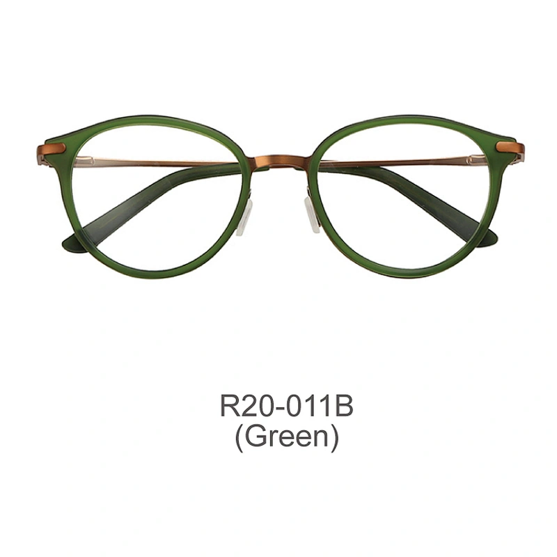 Latest hot sale classic round metal acetate glasses handmade optical eyeglasses frames