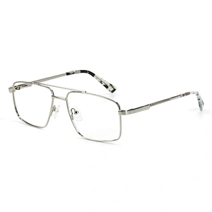 Black Retro metal optical frames double bridge men eyeglasses