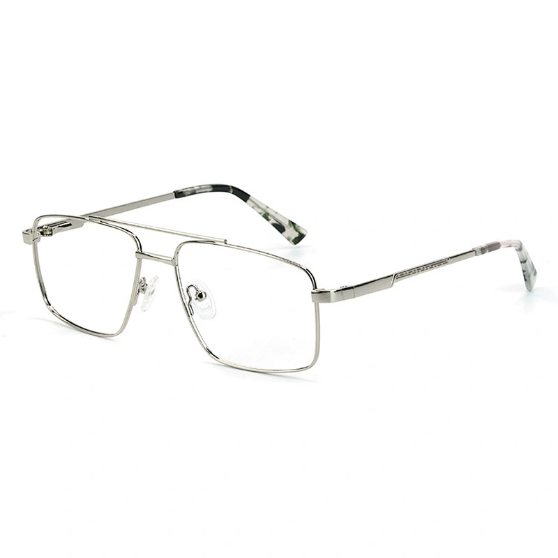 Black Retro metal optical frames double bridge men eyeglasses