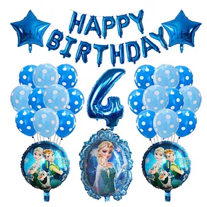 Frozen Party Latex Balloon Set Girl Kids 1 2 3 4 5 6 7 8 9 Birthday Party Decor Baby Shower Number Balloons Globos Supplies