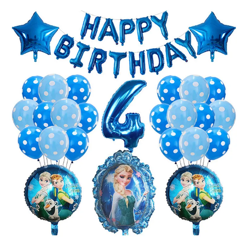 Frozen Party Latex Balloon Set Girl Kids 1 2 3 4 5 6 7 8 9 Birthday Party Decor Baby Shower Number Balloons Globos Supplies