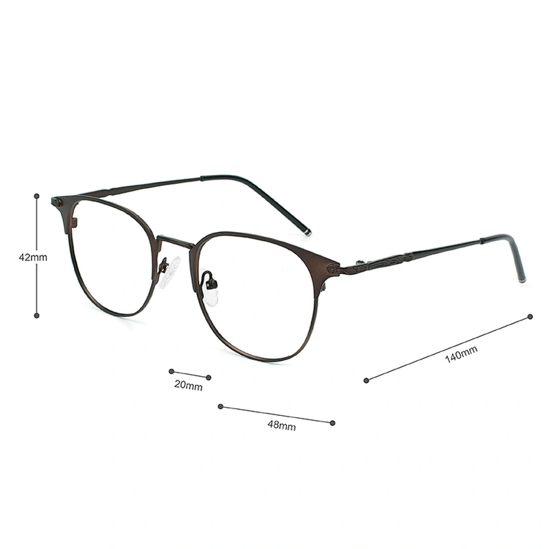 Fashion Round Metal Frame Blue Light Blocking Personality College Style Eye Protection Glasses