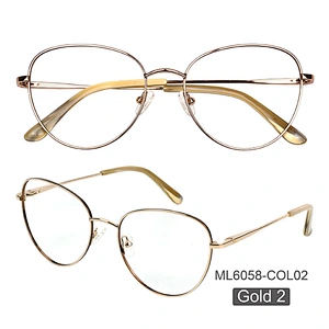 amazon hot sell custom ready stock eye glass eyewear gold metal eyeglasses optical frames for shop