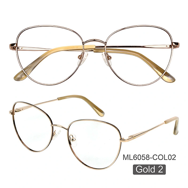 amazon hot sell custom ready stock eye glass eyewear gold metal eyeglasses optical frames for shop