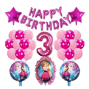 Frozen Party Latex Balloon Set Girl Kids 1 2 3 4 5 6 7 8 9 Birthday Party Decor Baby Shower Number Balloons Globos Supplies