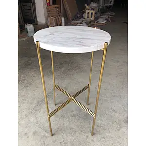 Marble brass bar table