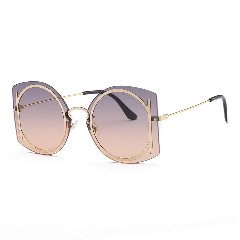 Hot unisex new brand designs sunglass fashion small square sun shades trendy rimless sunglasses women