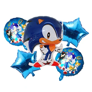 High quality sonic cartoon character shape aluminum foil helium balloon set children's toy balloon birthday party decoration