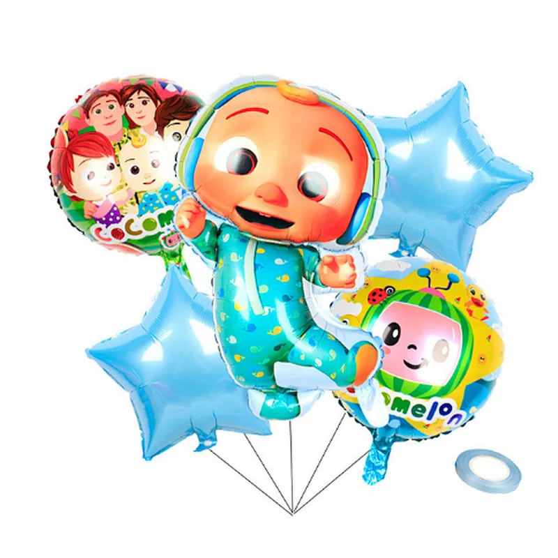 Cocomelon Foil Balloon Baby Shower Decoration Aluminum Balloon Set Happy Birthday Party Decorations Kids Toy Balloons