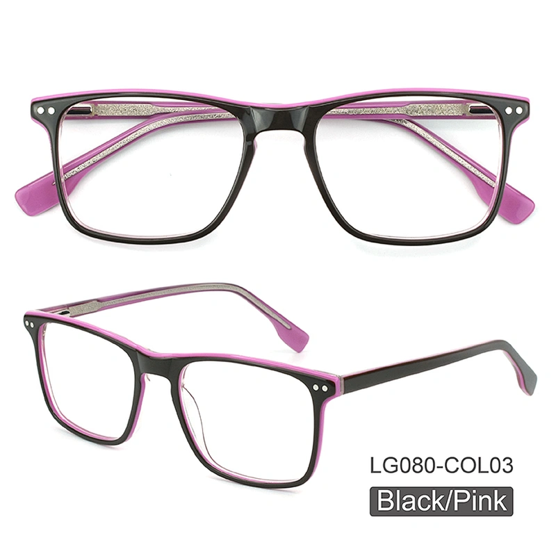 Acetate Men Patchwork Italy Design Rectangle Eye Glasses Clear Lens Optical Frames Spectacles
