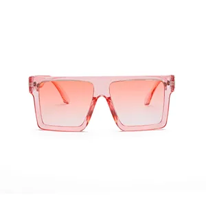 2021 New Arrivals Women Men PC UV 400 Custom Logo Big Shades Sunglasses Mirror Flat Top Sunglasses Sun Glasses