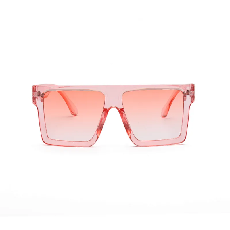 2021 New Arrivals Women Men PC UV 400 Custom Logo Big Shades Sunglasses Mirror Flat Top Sunglasses Sun Glasses
