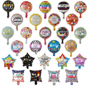 Multi-style 10 inch Spanish Happy Birthday Happy Day Feliz Cumpleanos Feliz Dia Foil Helium Balloons Birthday Party Decorations