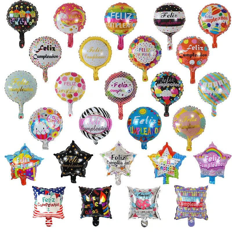 Multi-style 10 inch Spanish Happy Birthday Happy Day Feliz Cumpleanos Feliz Dia Foil Helium Balloons Birthday Party Decorations