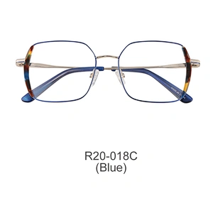 High quality new fashion metal optical frame polygon eyeglasses Woman luxury designer eyeglasses