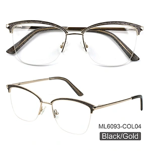 Luxury shining high quality women's metal optical glasses eyewear eyeglasses frames