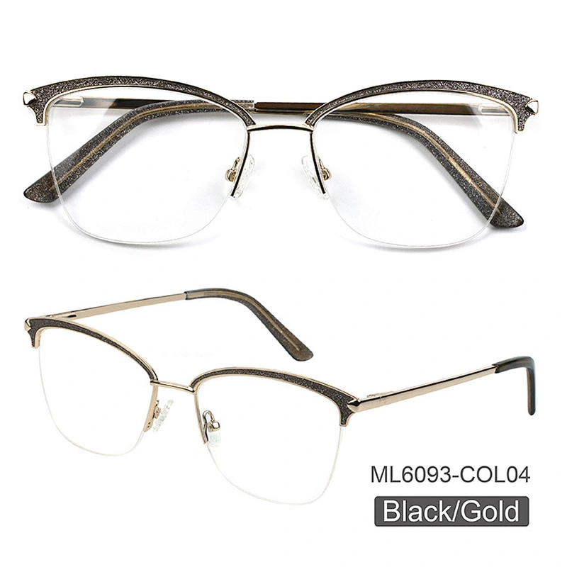Luxury shining high quality women's metal optical glasses eyewear eyeglasses frames
