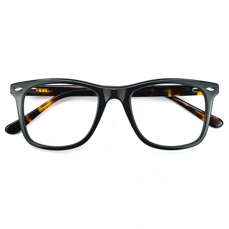 2021 Classic Fashion Unisex Black Square Acetate Clear Frames Optical Glasses Eyeglasses