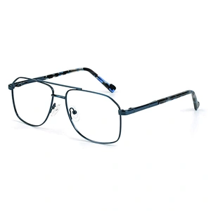 stylish cheap metal eyeglasses double bridge optical frames 2021