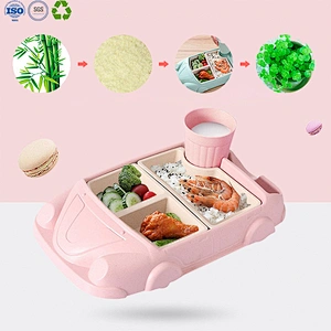 Bamboo fiber plate for kids