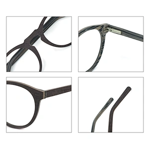 Prescription Eyeglasses Frames For Men and Women Wood Grain Optical Glasses Frame with Clear Lens
