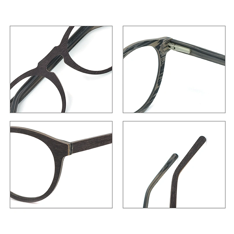 Prescription Eyeglasses Frames For Men and Women Wood Grain Optical Glasses Frame with Clear Lens