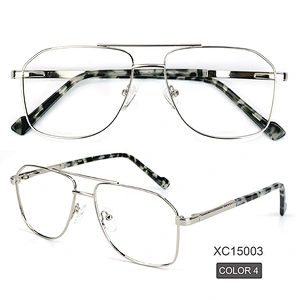 stylish cheap metal eyeglasses double bridge optical frames 2021