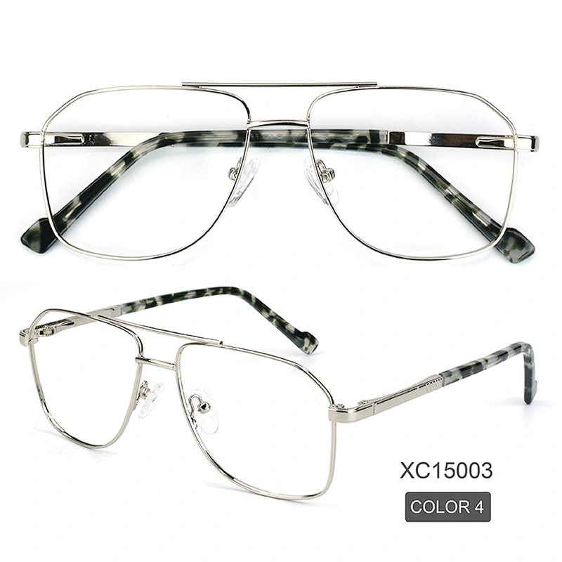 stylish cheap metal eyeglasses double bridge optical frames 2021