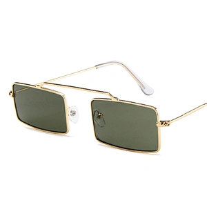 Wholesale Vintage Designer Small Fashion Rectangle Metal Square Trendy Women Shades Sun Glasses Sunglasses 2020 2021