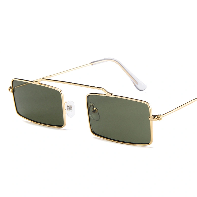 Wholesale Vintage Designer Small Fashion Rectangle Metal Square Trendy Women Shades Sun Glasses Sunglasses 2020 2021