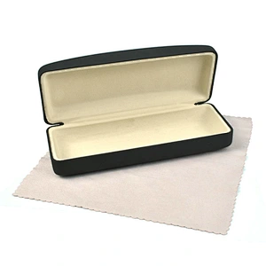 L size Custom Logo Metal Leather Glasses Cases For Optical Frames eyewear box